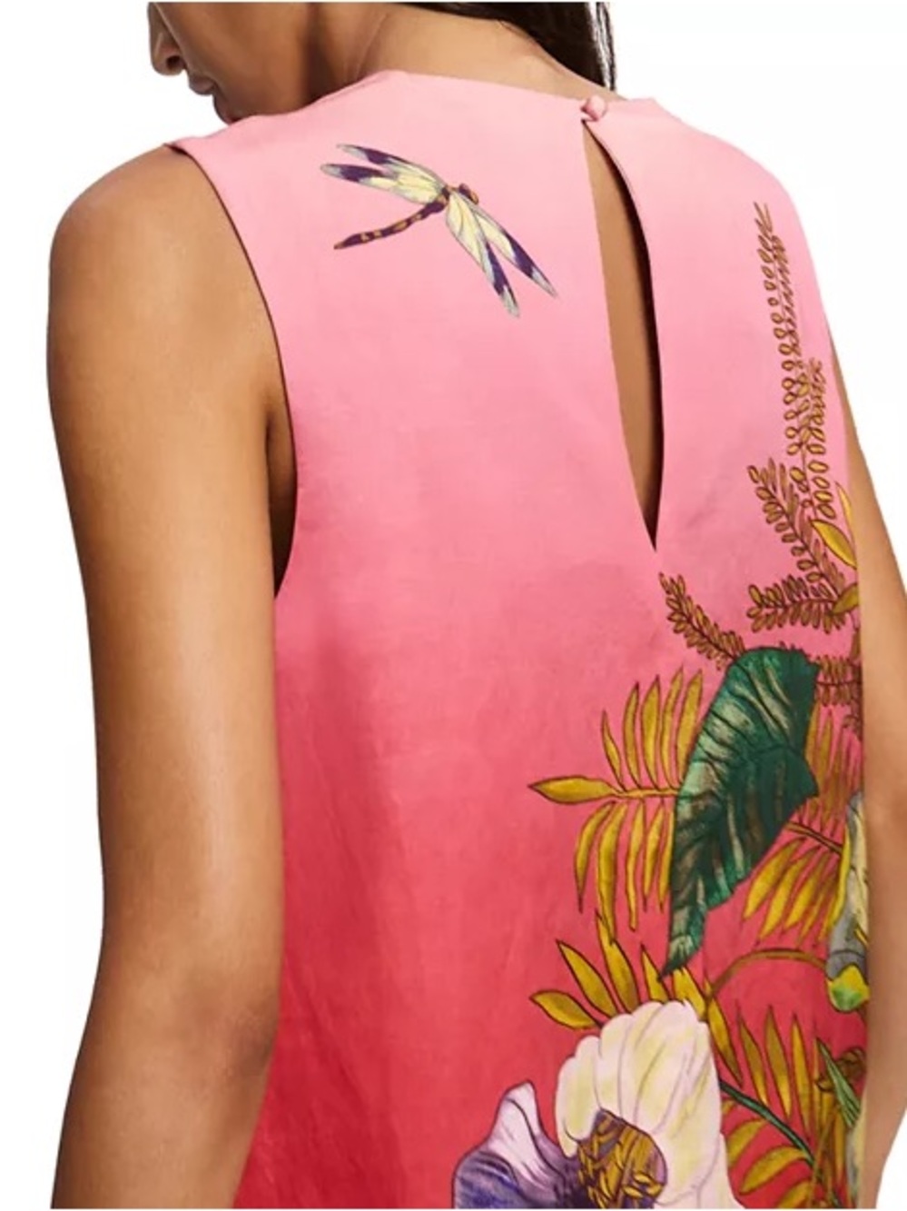 Alémais Inez shift dress pink and red ombre background with a floral print SZ 4 - Picture 3 of 12